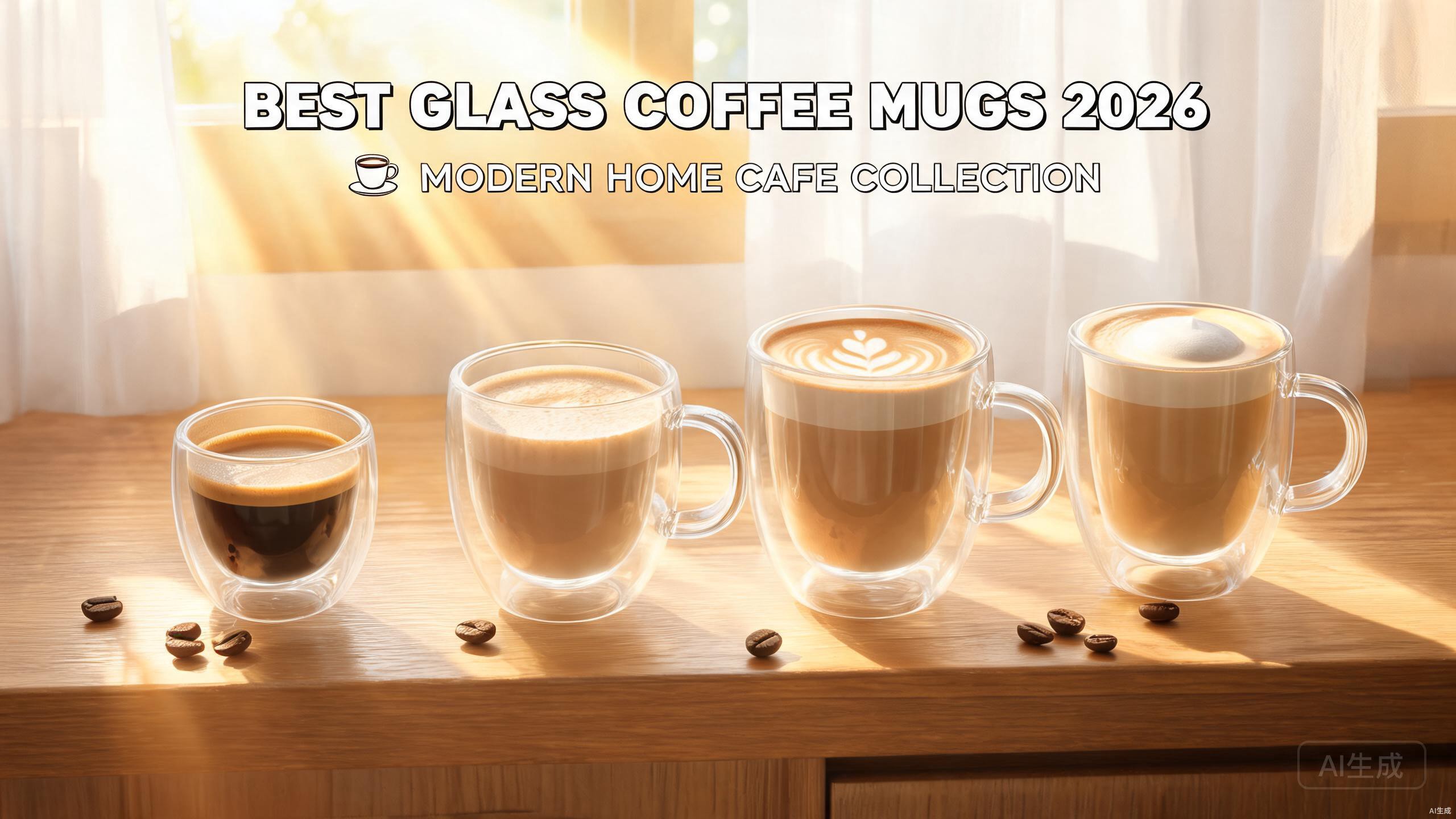 MESNEY 17oz Double Walled Glass Coffee Mug showcasing coffee inside