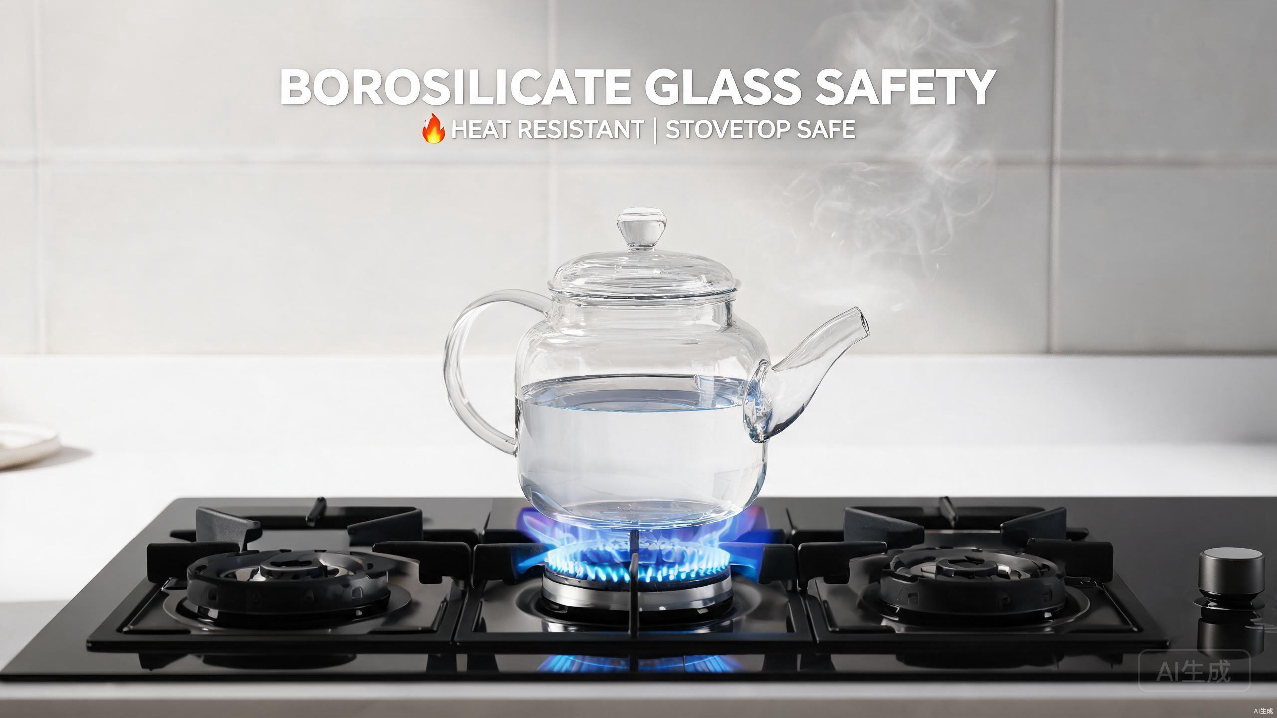 MESNEY borosilicate glass teapot demonstrating heat resistance