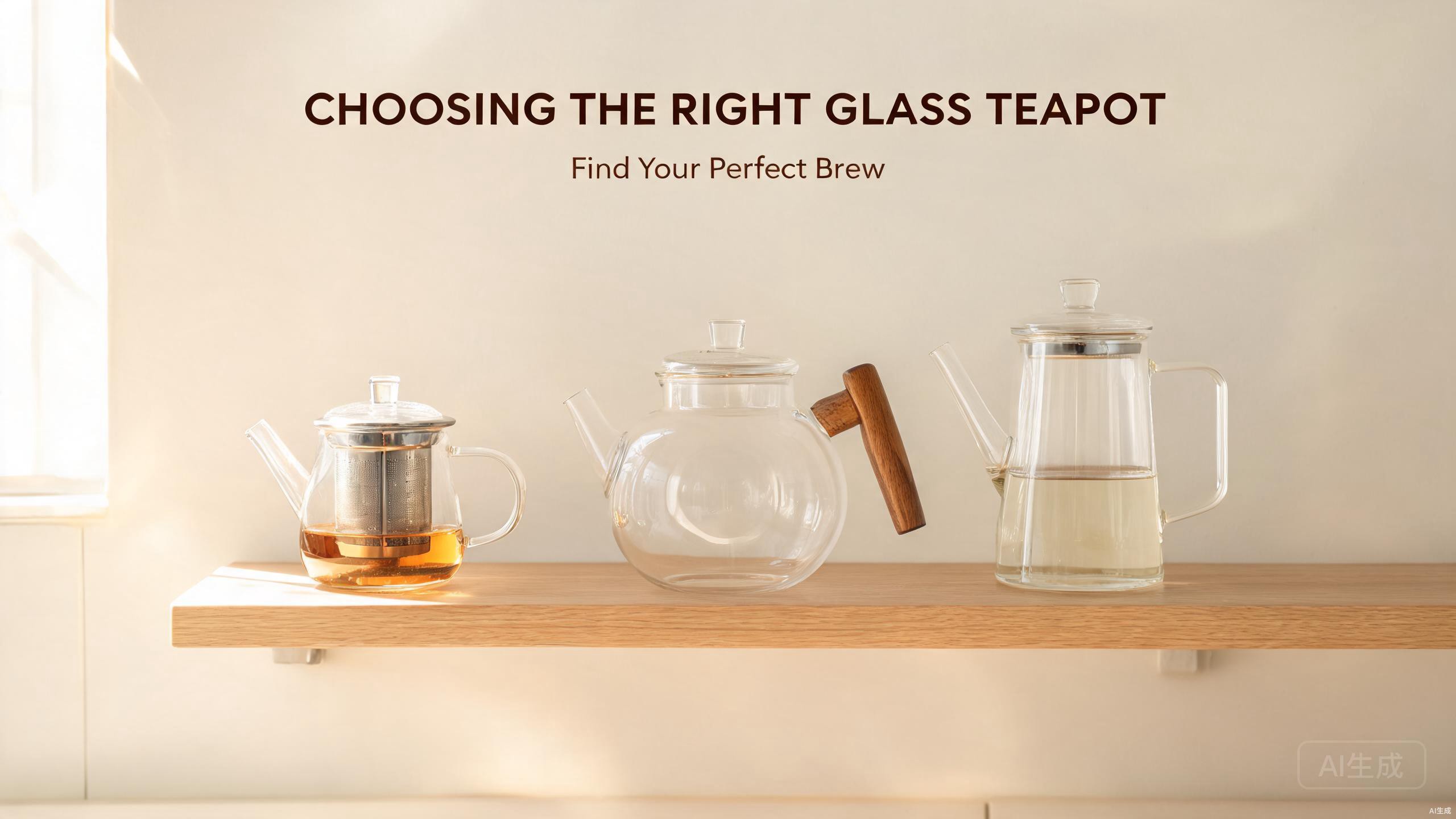 MESNEY 40oz Glass Teapot with Infuser and Lid
