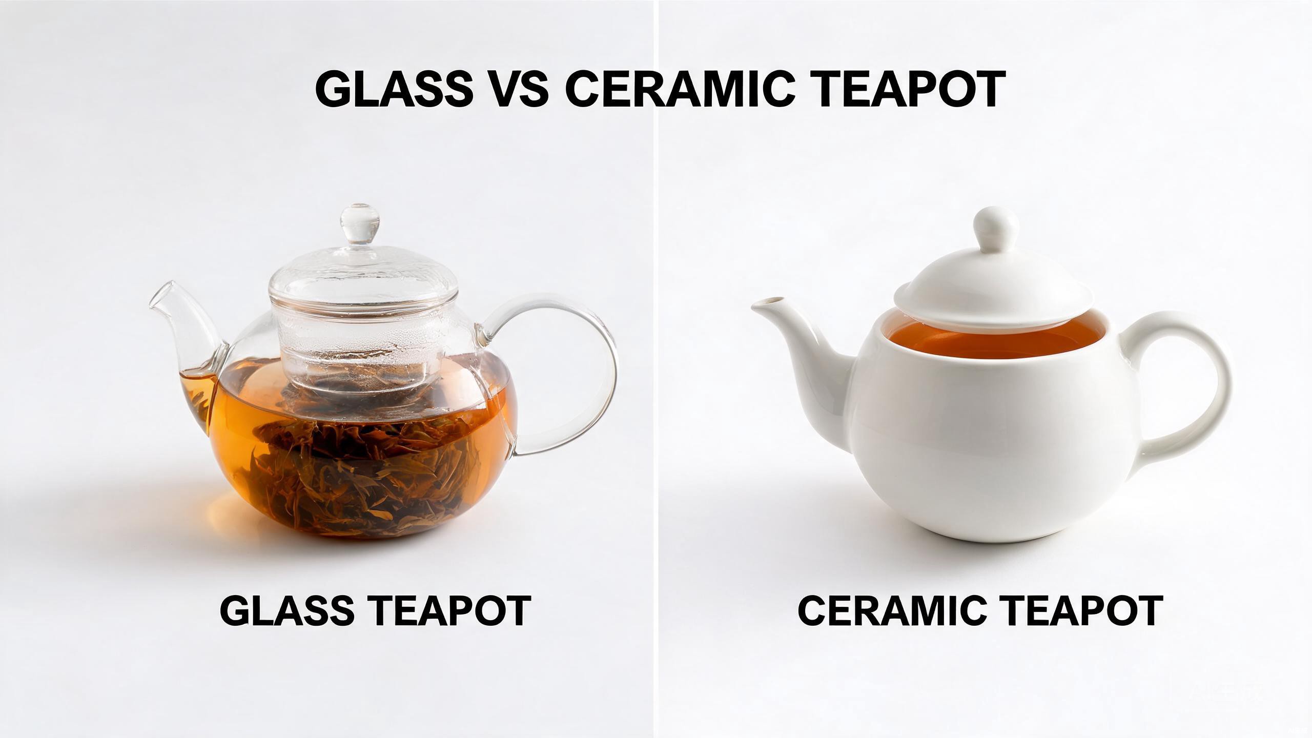 MESNEY 40oz Glass Teapot with Infuser on a table
