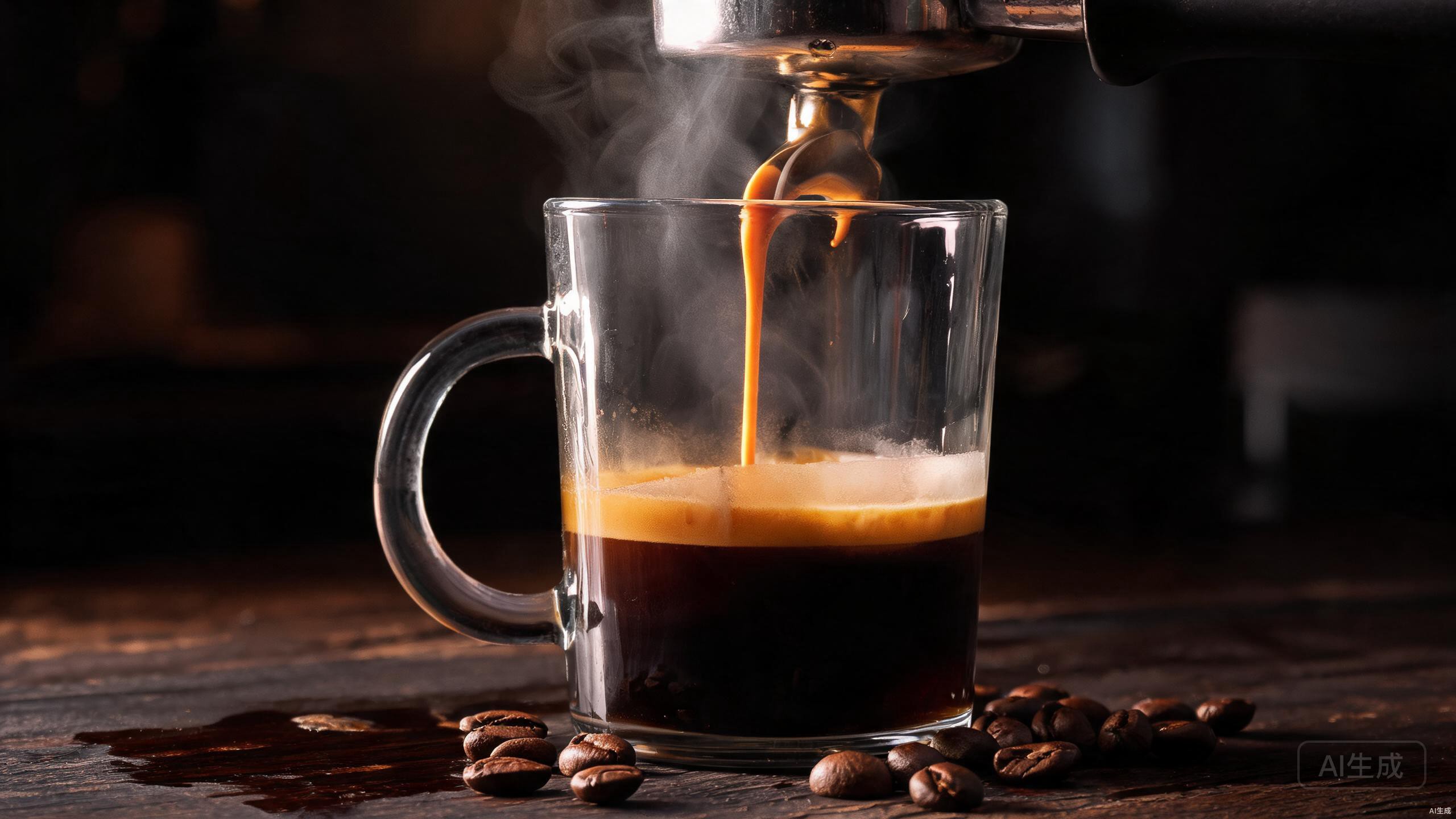 Red Eye coffee with espresso in glass mug